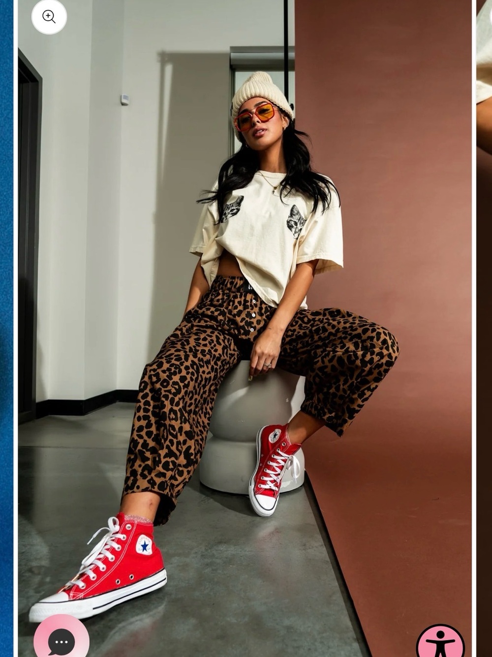 Dressed in LALA- Happy Chance Barrel Leg Boxer pants